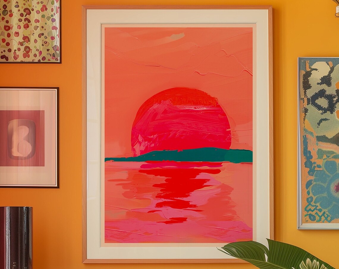 Verano Sunset Red Poster, Vintage Kitchen Decor