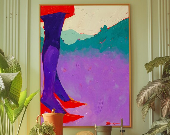 Trendy Woman Shoe Art Print 70s Retro Red Poster