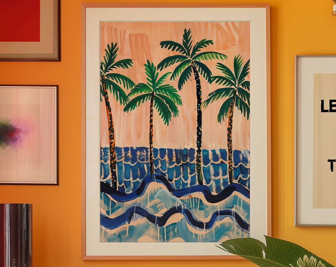 Henri Matisse Palm Trees Art Print Blue Maximalist Decor