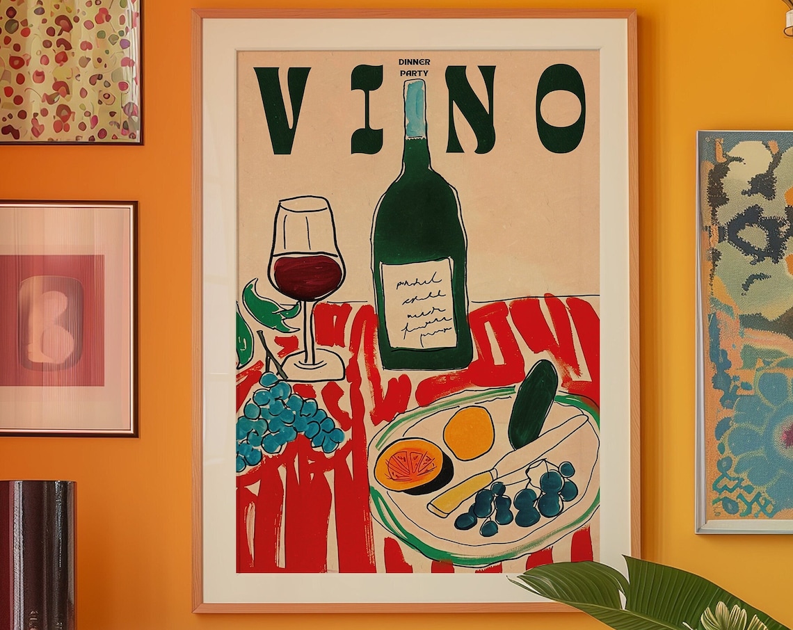 Verano Retro Kitchen Art Print, Summer Vino