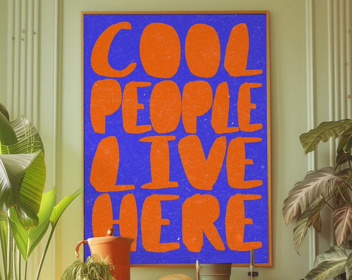 70s Typography Vintage Psychedelic Poster Print