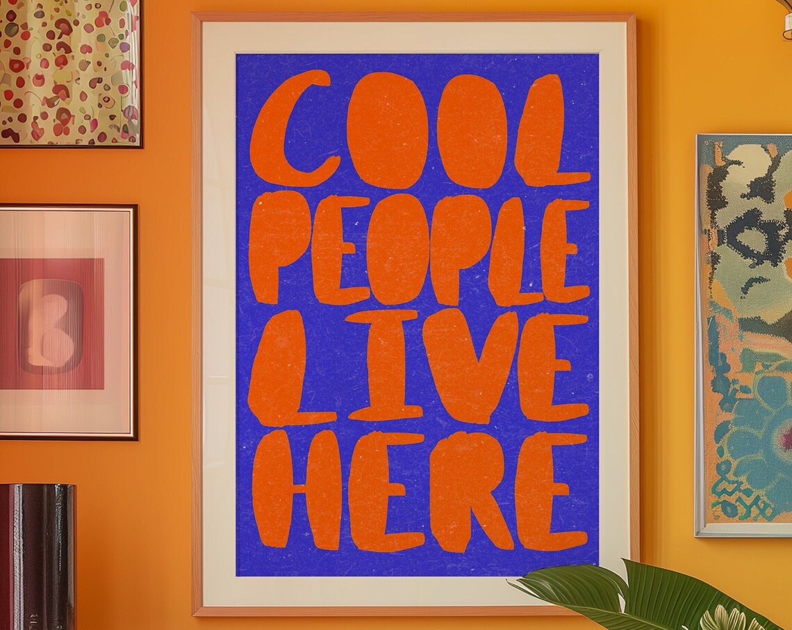Typography Print, 70s Psychedelic Retro Poster