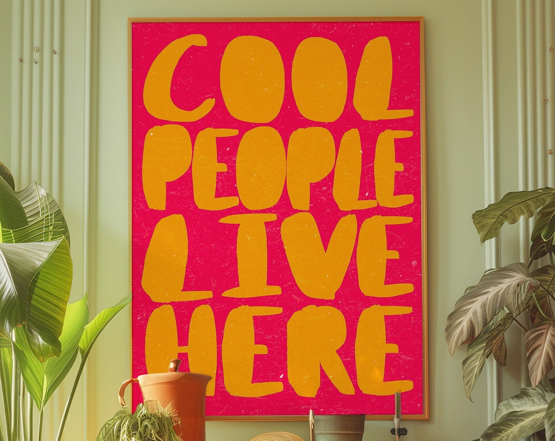 Cool People Live Here 70s Psychedelic Art Print
