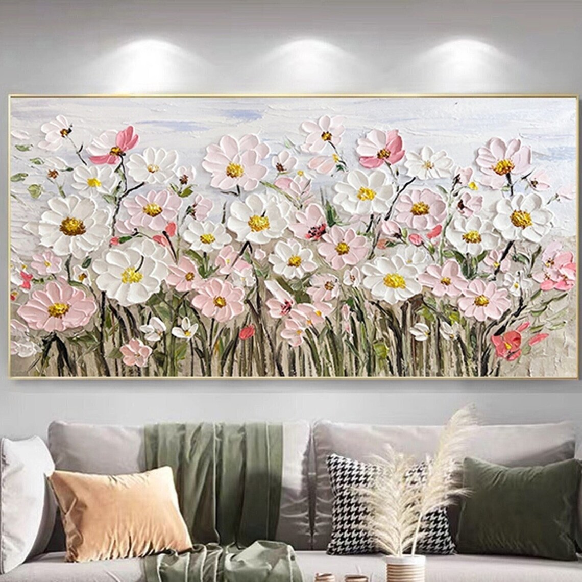 Flower Abstract Acrylic Art Print, Pink Floral Decor