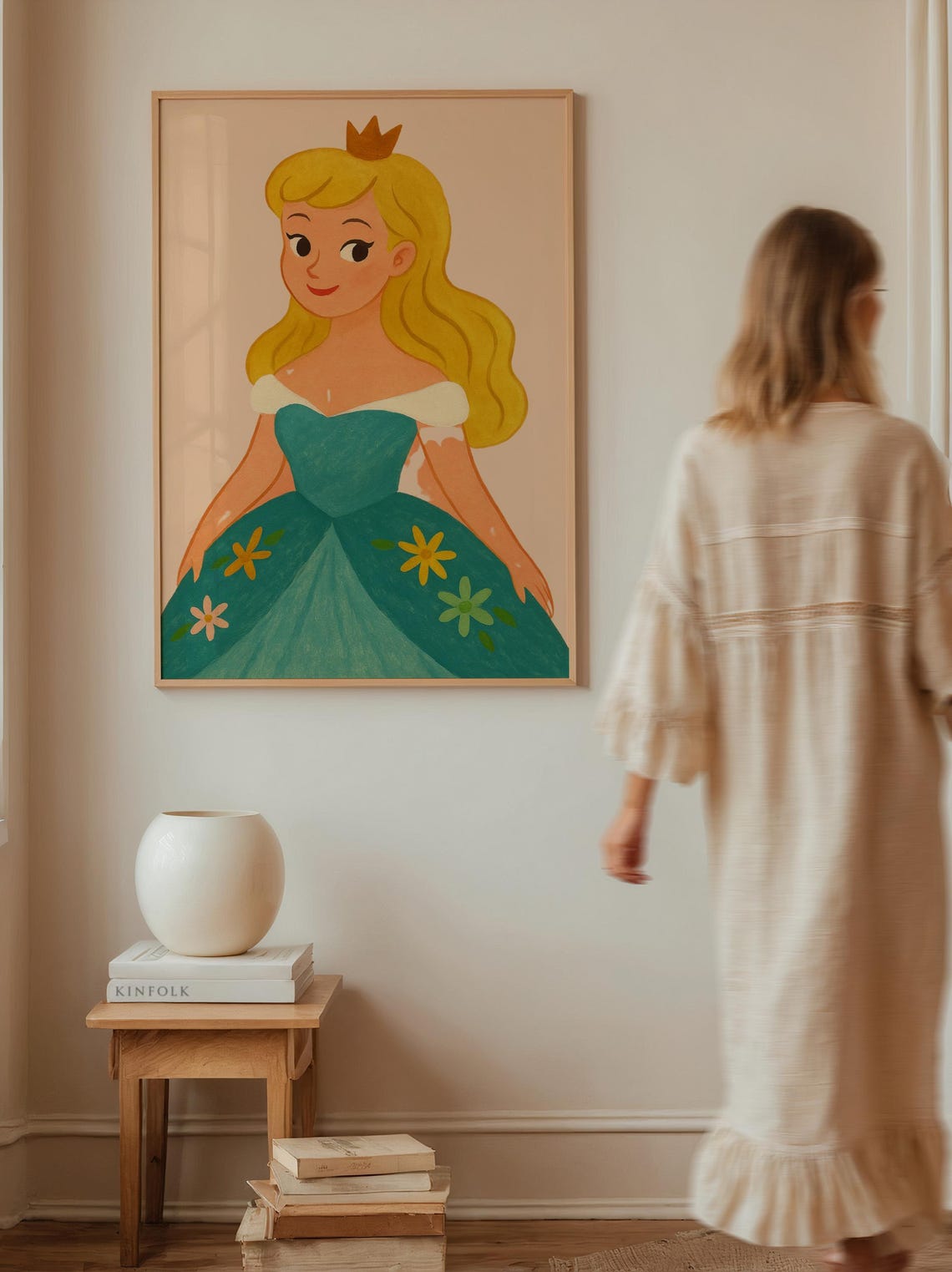 Blonde Princess Art Print Fairytale Nursery Decor Multiple Sizes