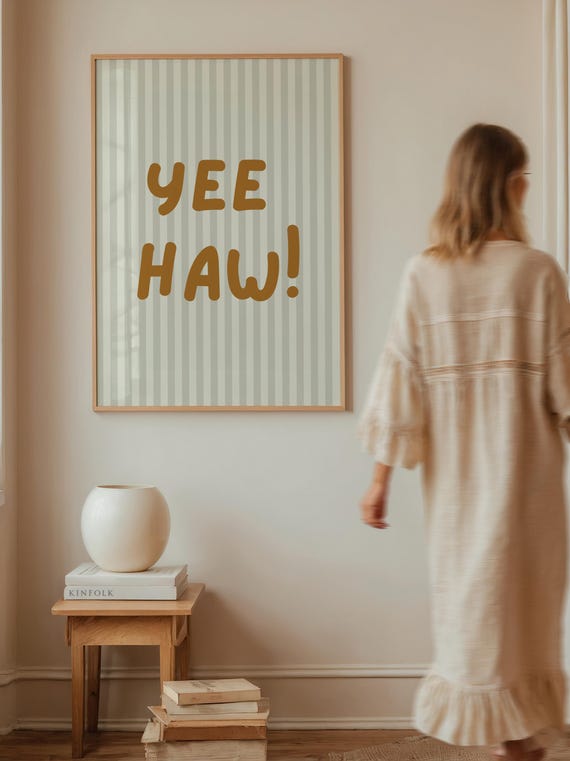 Yee Haw Cowboy Nursery Art Western Kids Room Decor
