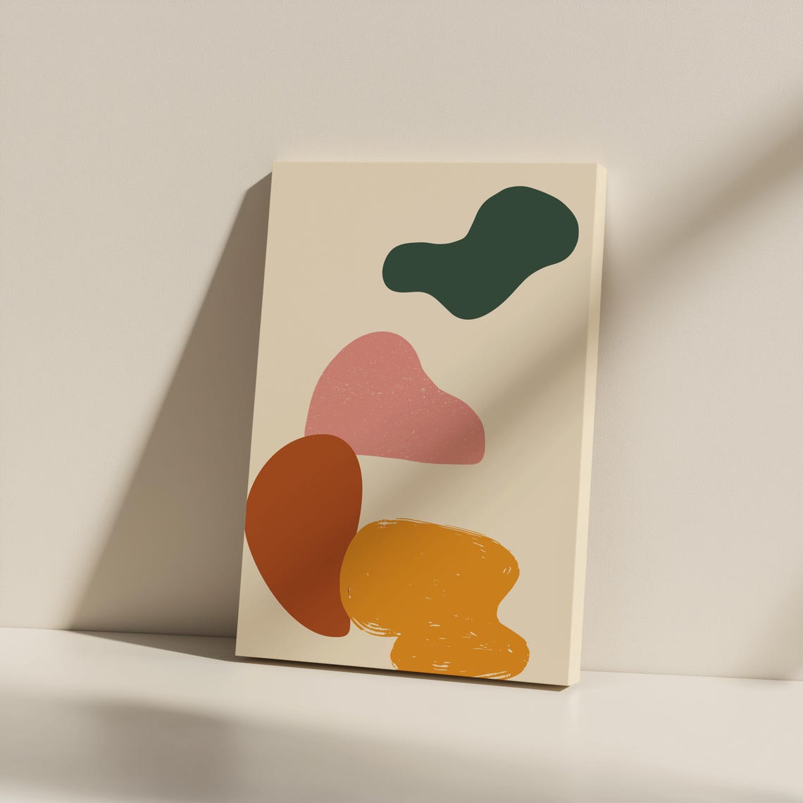 Abstract Colorful Shapes Unframed Canvas Wall Art Modern Minimalist Boho Print Matte Multisize