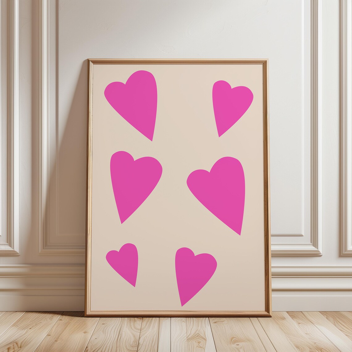 Pink Heart Pattern Minimalist Modern Love Girly Sweet Poster