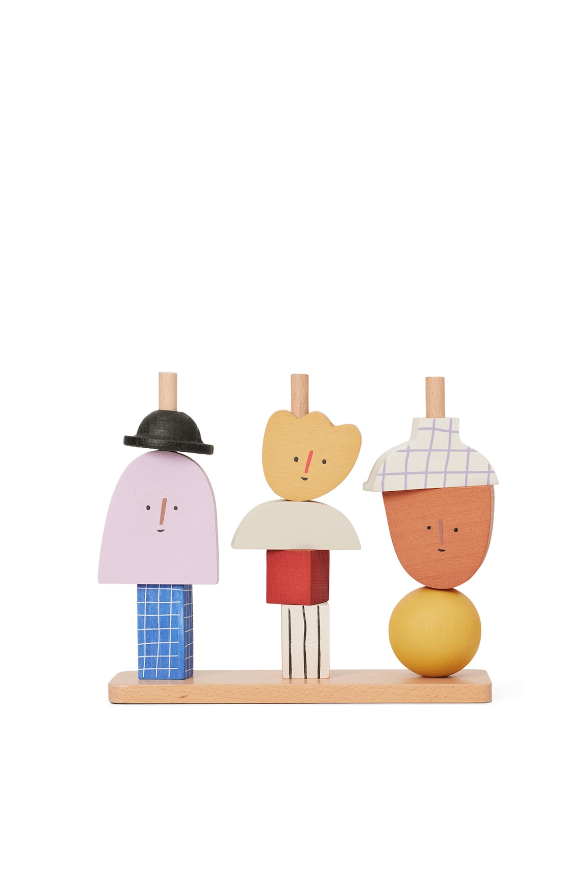 Montessori Wooden Character Stacking Blocks Art Print