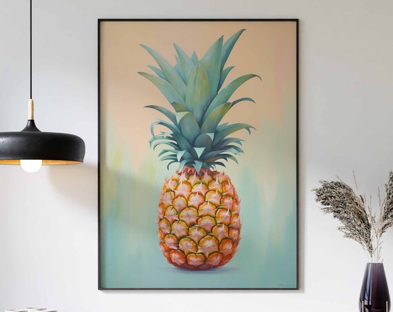 Food Print Pineapple Print Kitchen Decor Kitchen Art Food Art Pineapple Wall Art Vintage Pineapple Decor Pineapple Poster Fruit Art