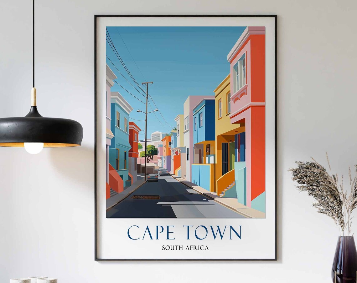 Cape Town South Africa Colorful Rainbow Bo-Kaap Street Poster