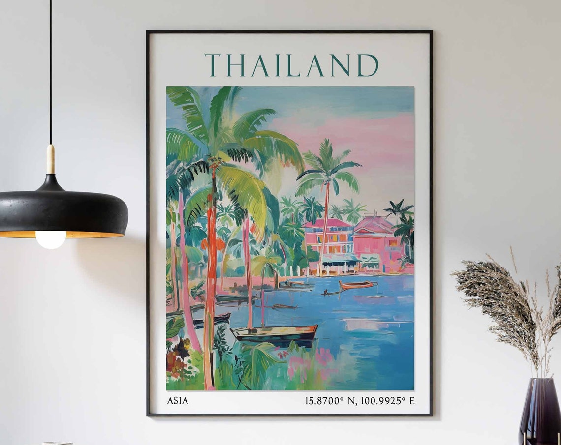 Thailand Travel Print Thailand Travel Poster Thailand Landscape Print Thai Wall Art Southeast Asian Travel Decor Thailand Travel Gift