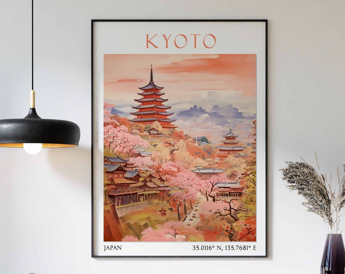 Kyoto Travel Print Kyoto Travel Poster Japan Wall Art Japanese Travel Decor Travel Gift Japanese Wall Art Kyoto Wall Art Asian Print