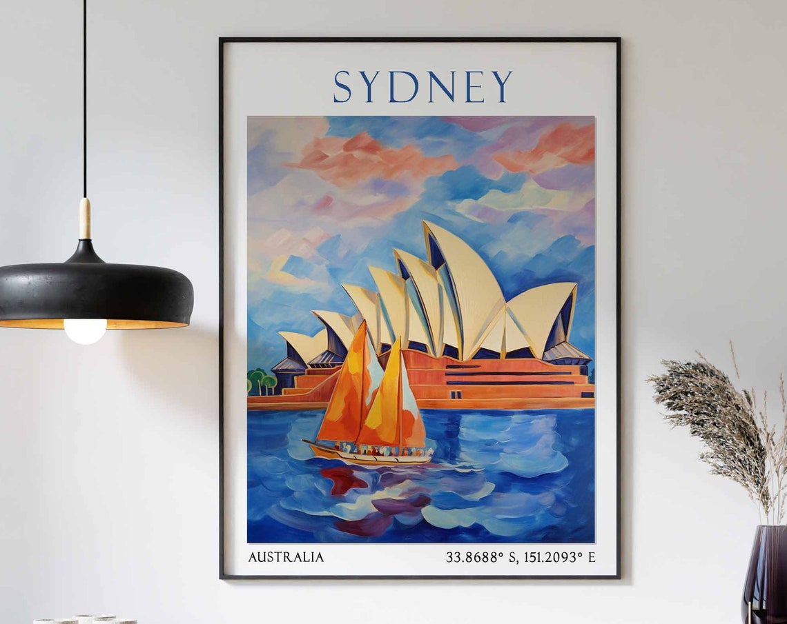 Sydney Travel Print Sydney Travel Poster Sydney Opera House Art Australia Wall Art Australian Travel Decor Sydney Travel Gift