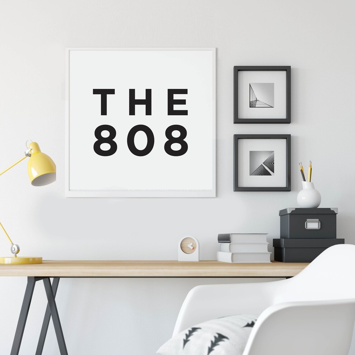 The 808 Hawaii Area Code Hawaii Wall Art Hawaii Wall Decor Hawaii Poster 808 Area Code Black And White Minimalist Print Gifts - Image 2