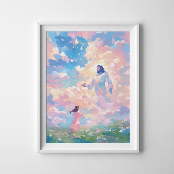 Jesus Wall Art Painting Modern Christian Wall Art Catholic Art Christian Gifts Bible Verse Wall Art Prints