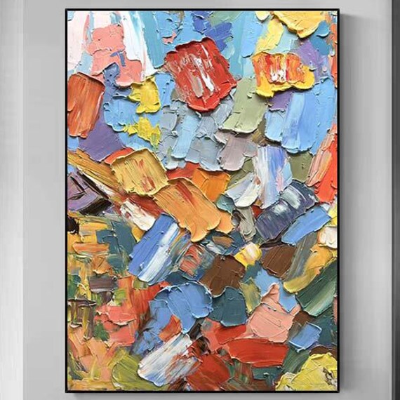 3d Textured Oil Painting Colorful Painting Knife Painting Large Abstract Painting Original Texture Handpaint Oil Paintings On