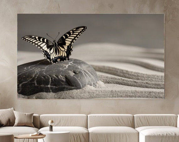 Butterfly On The Stone Luxury Print Picture Home Decor Wall Art Gift Nature Design Room Decor Ready To Hang