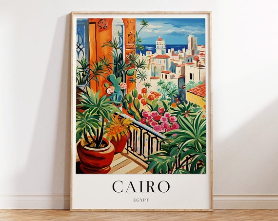 Cairo Travel Print Egypt Travel Poster Cairo Poster Colourful Travel Decor Vintage Travel Wall Art Gift For Traveller A1a2a3a4