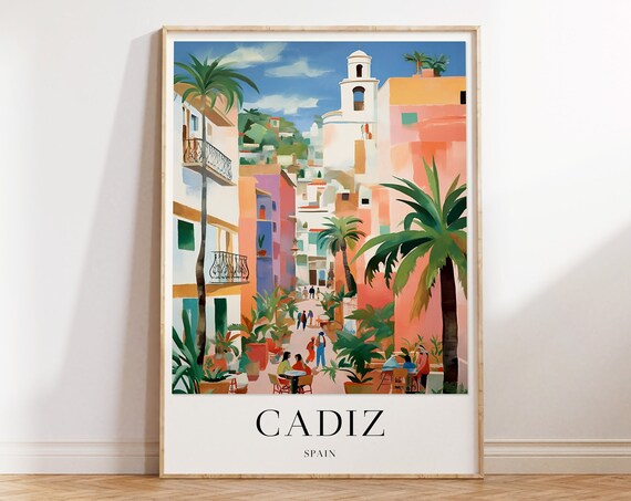 Cadiz Spain Vintage Travel Poster Art Print