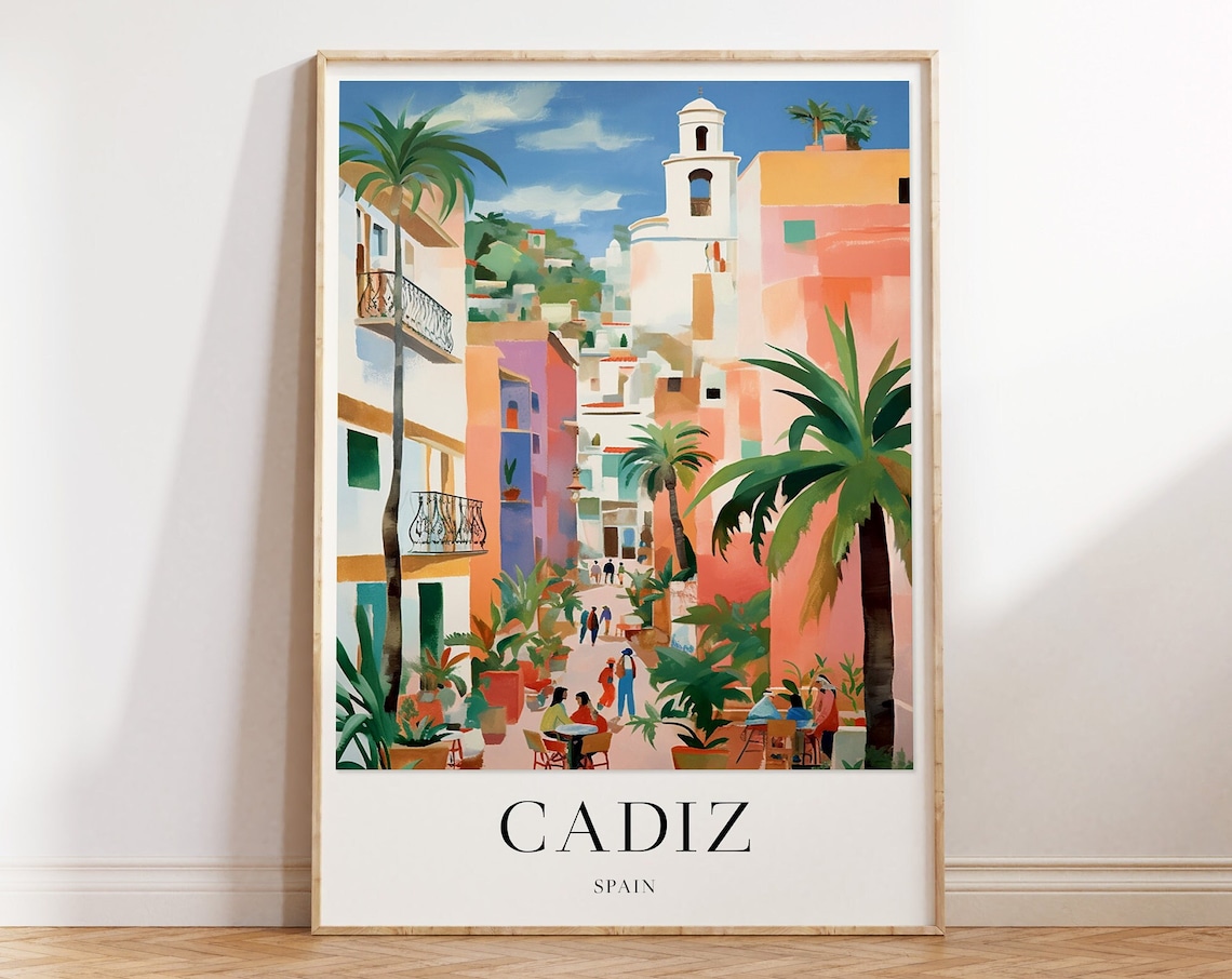 Cadiz Spain Vintage Travel Poster Art Print