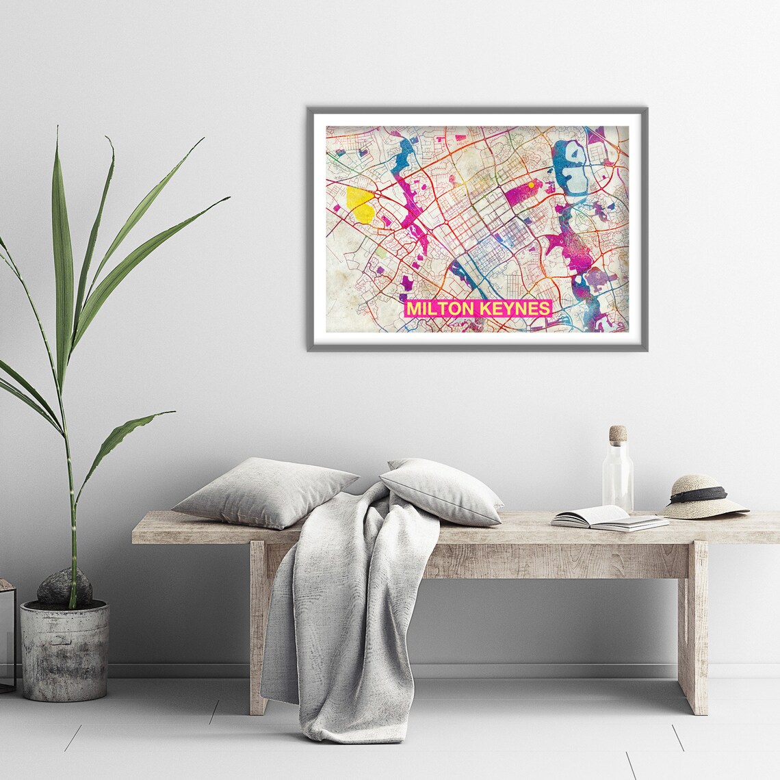 Milton Keynes Map Watercolor Street Map Art Print - Image 2