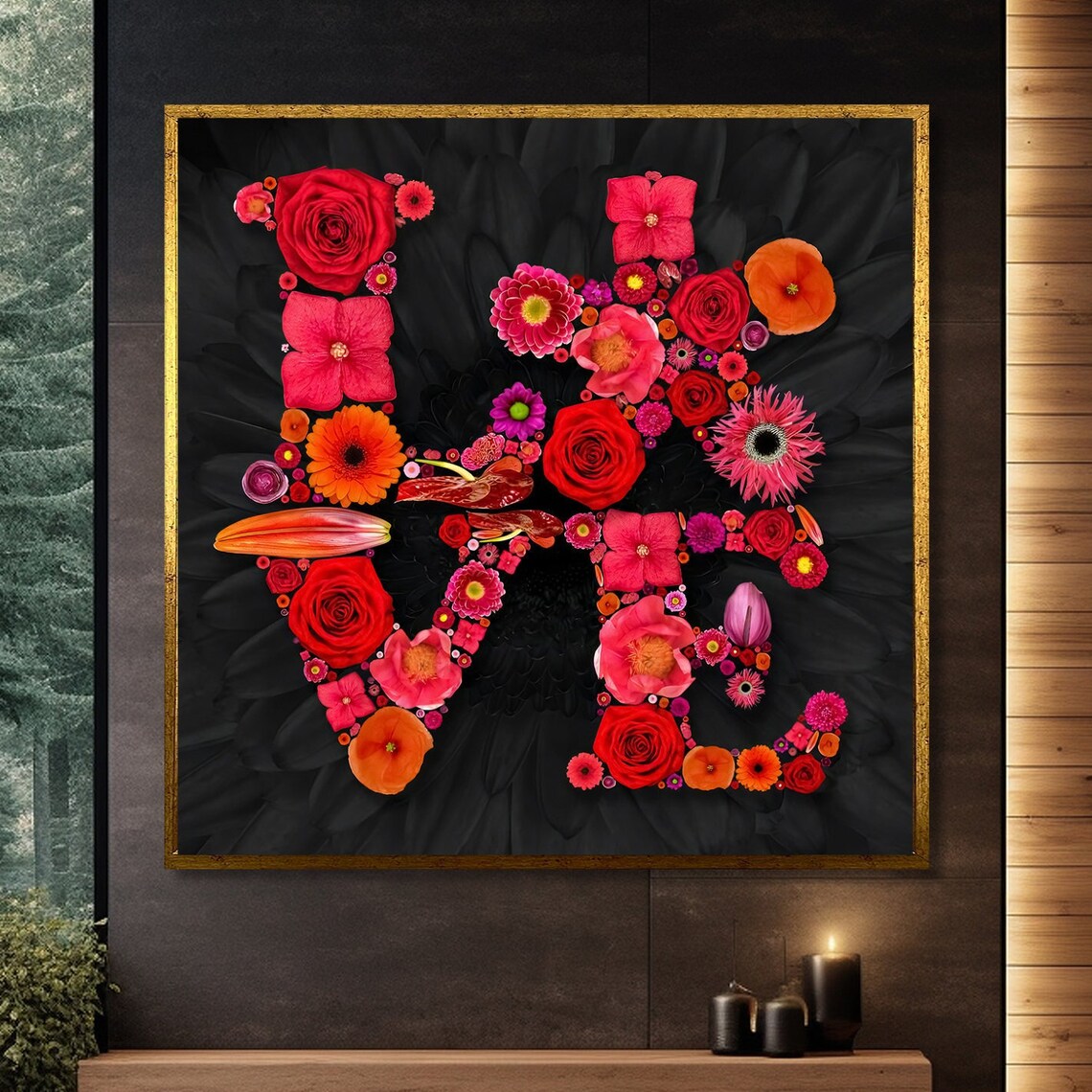 Floral Love Painting, Romantic Botanical Design