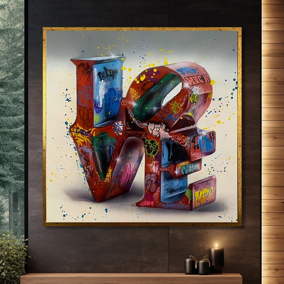 Graffiti Love Sign, Urban Street Art Decor
