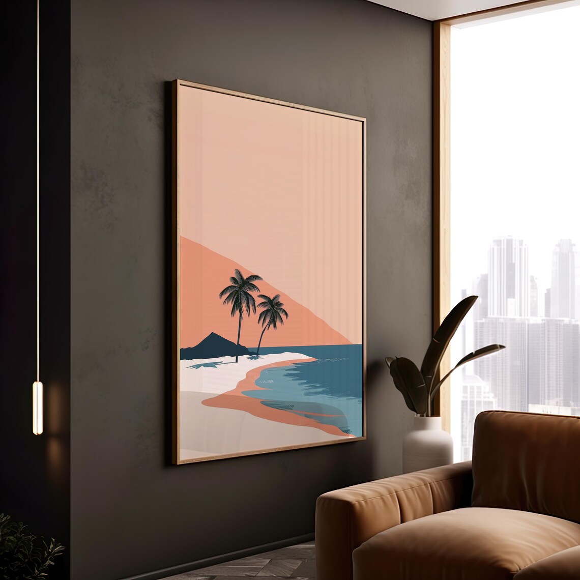 Peachy Paradise - Minimalist Travel Poster