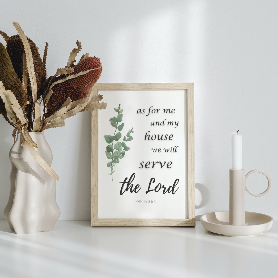 As for Me and My House We Will Serve the Lord Joshua Floral Poster - Image 2