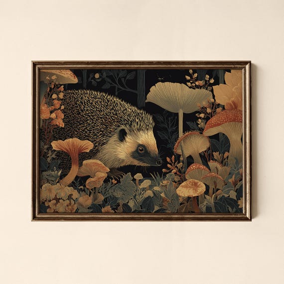 Vintage Hedgehog Print Animal Wall Art Gallery Collected Prints Cpl459