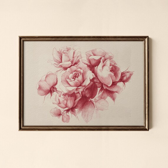 Vintage Bouquet Print Botanical Bedroom Wall Art Collected Prints Cpl693
