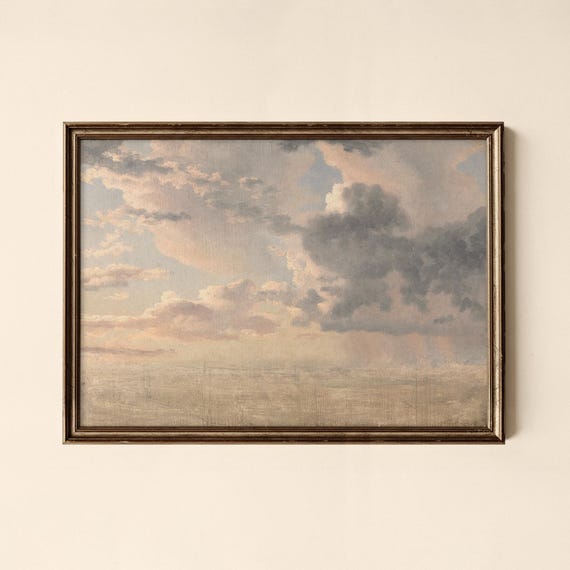 Vintage Cloudy Sky Print Bedroom Wall Art Collected Prints Cpl356