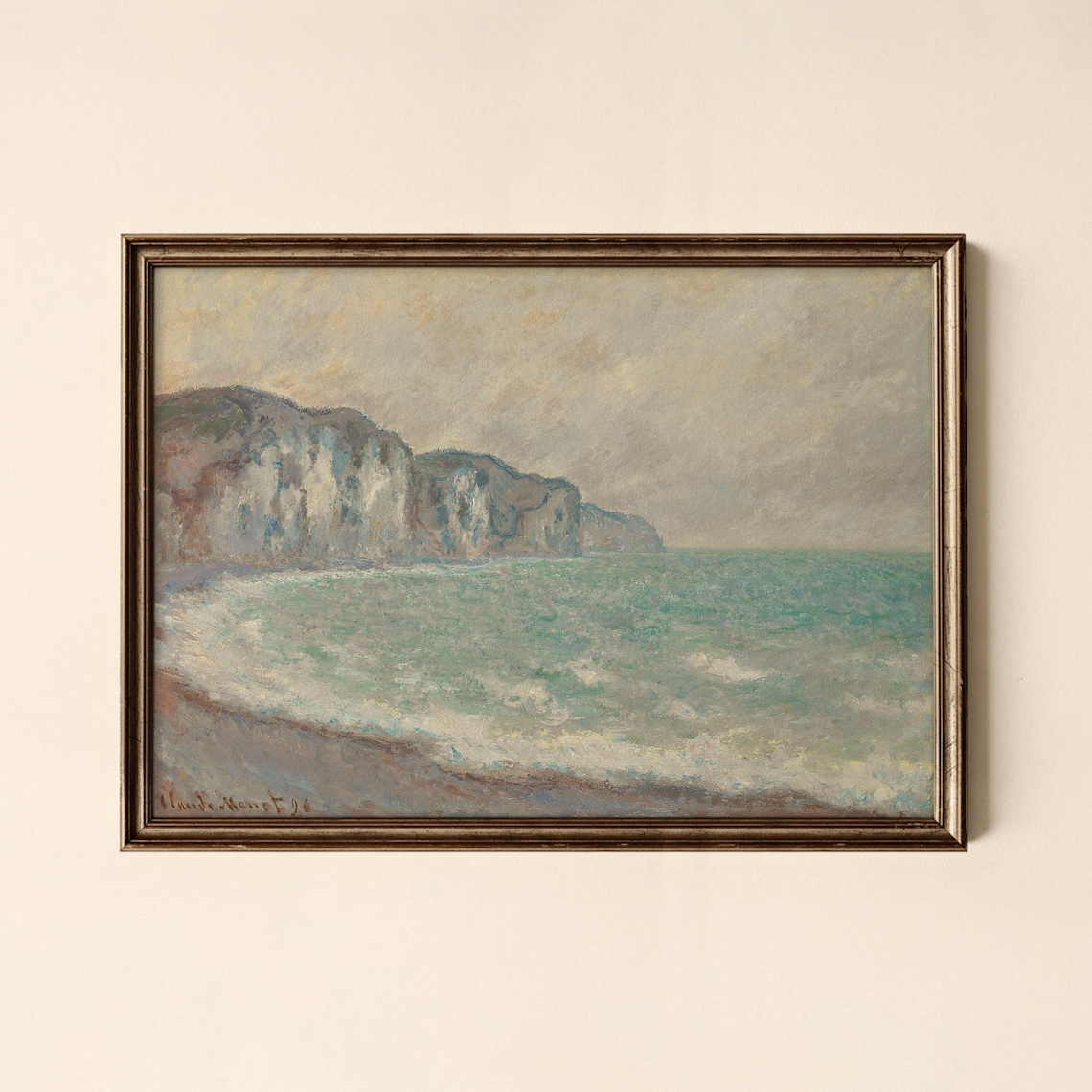 Claude Monet Style Fecamp Coastal Cliffs Impressionist Sea Painting Poster
