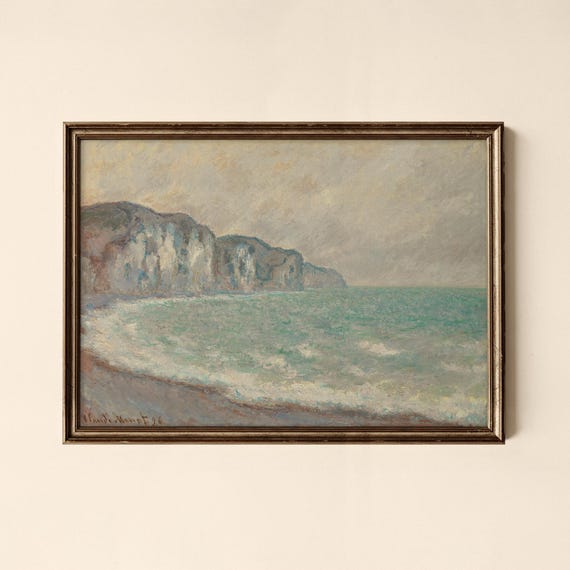Vintage Moody Coastal Cliffs Print Living Room Decor Collected Prints Cpl304