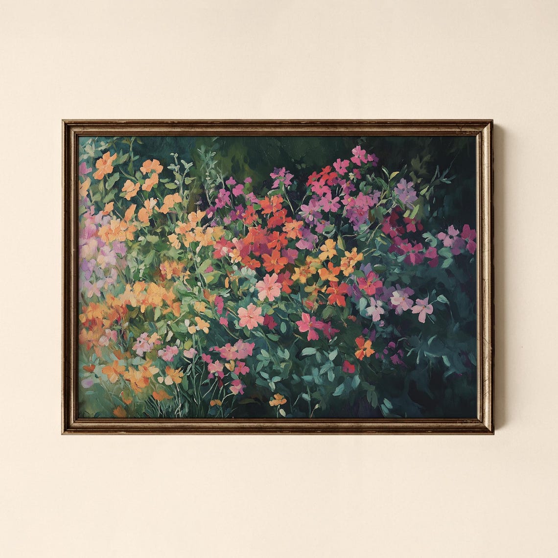Vibrant Flower Garden Blooming Phlox Impressionist Floral Art Print