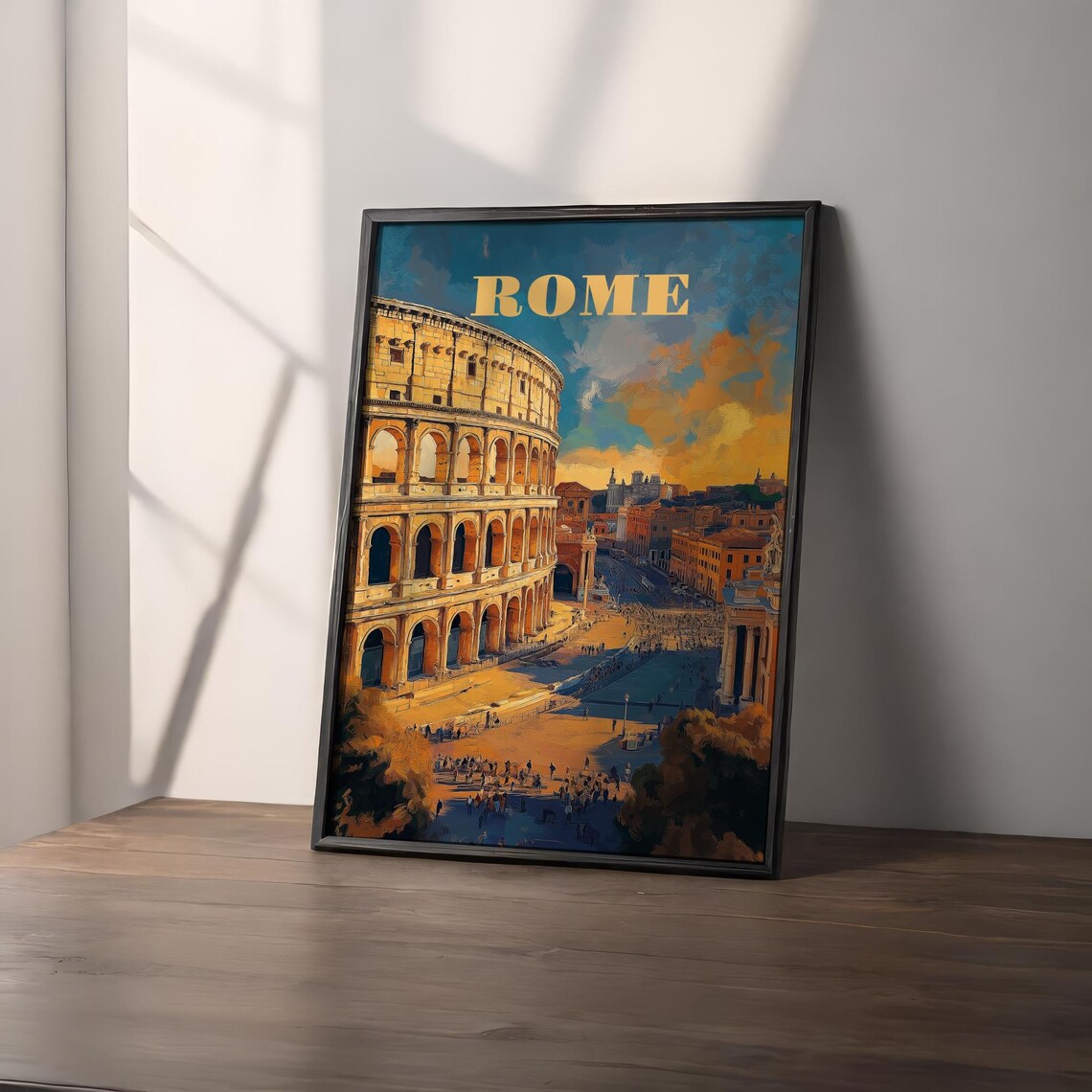 Rome Travel Poster Rome Italy Wall Art Travel Rome Colosseum Travel Art Poster Rome Italy Wall Art - Image 2