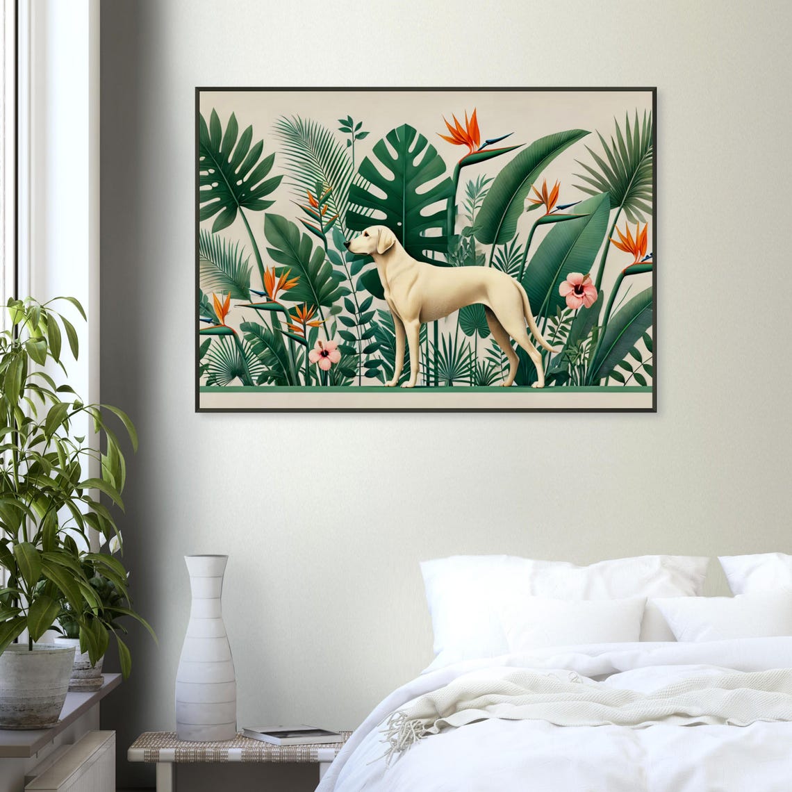 Yellow Labrador Retriever Tropical Botanical Garden Art Poster - Image 4