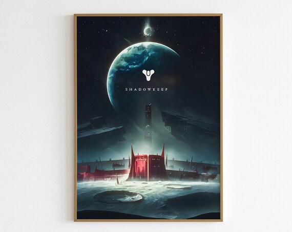 Destiny 2 Shadowkeep Moon Fortress Sci Fi Gaming Epic Poster