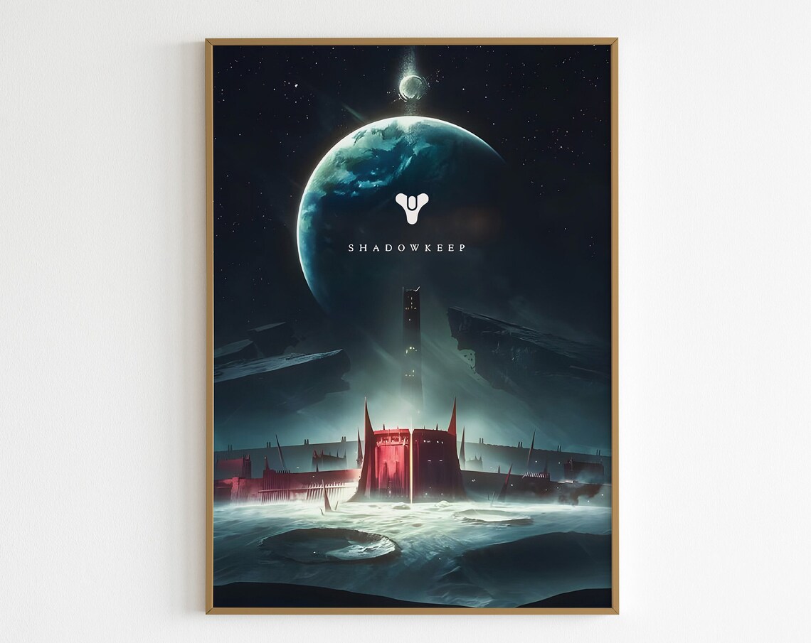 Destiny 2 Shadowkeep Moon Fortress Sci Fi Gaming Epic Poster