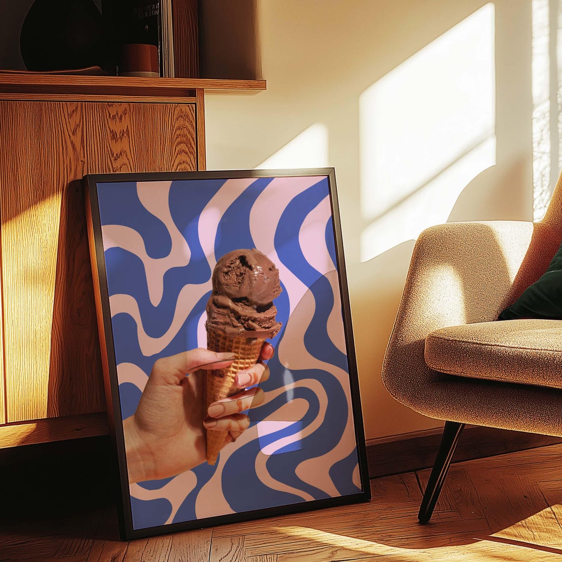 Ice Cream Lover Poster, Chocolate Dessert Fun - Image 3
