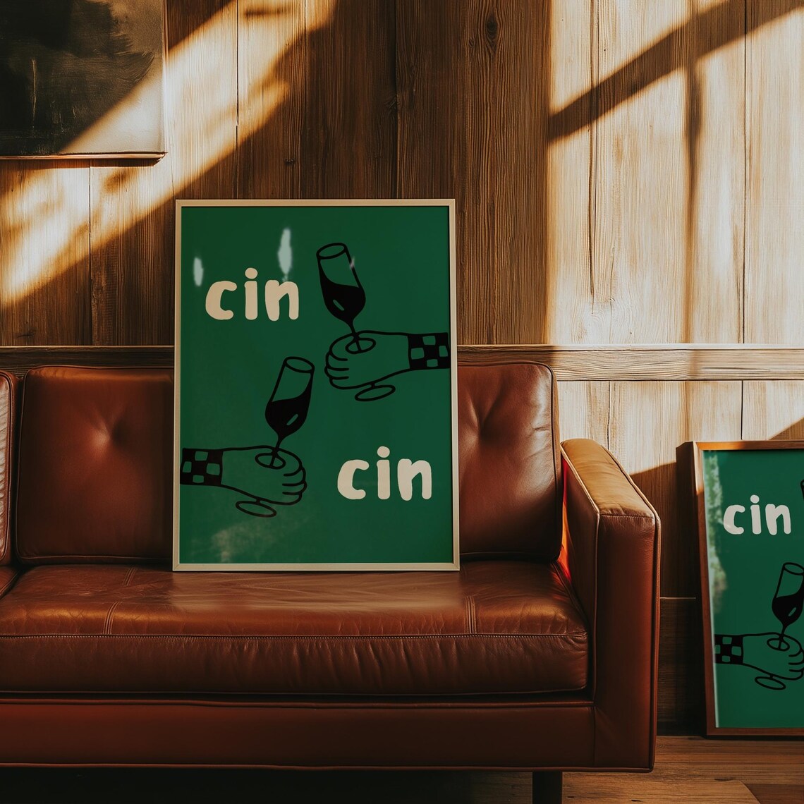 Cin Cin Italian Cheers Poster, Retro Line Art - Image 2