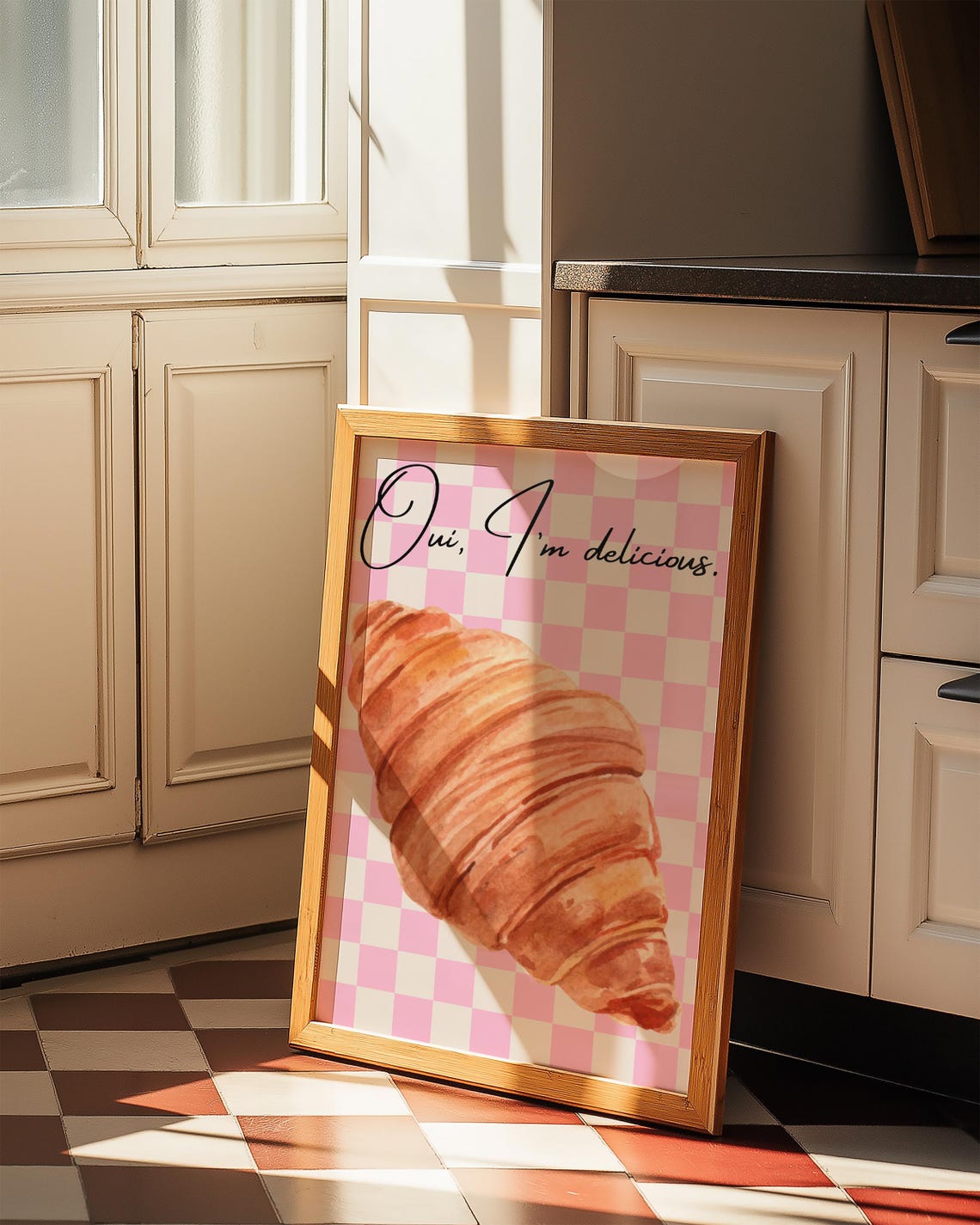 Croissant Retro Wall Art, Quirky French Pastry Poster - Image 2