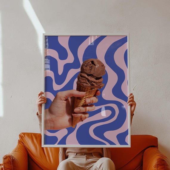 Ice Cream Lover Poster, Chocolate Dessert Fun
