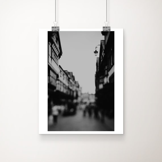 Chester Rows Print Black And White Tudor Architecture Photograph