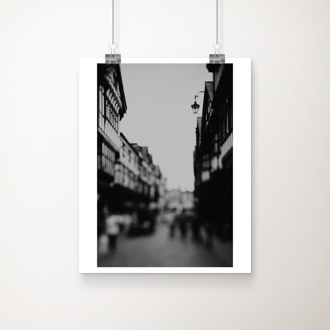 Chester Rows Black And White Tudor Street Photography Poster