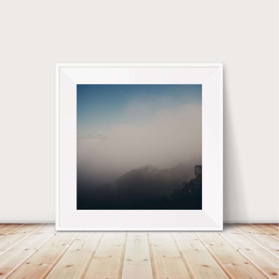 Baslow Edge Peak District Autumn Fog Moody Landscape Photo Poster