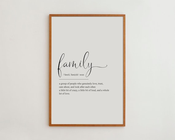 Family Definition Art Print, New Home Gift