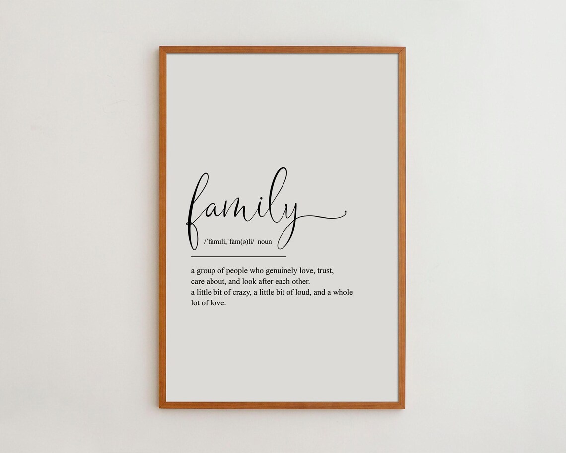 Family Definition Art Print, New Home Gift