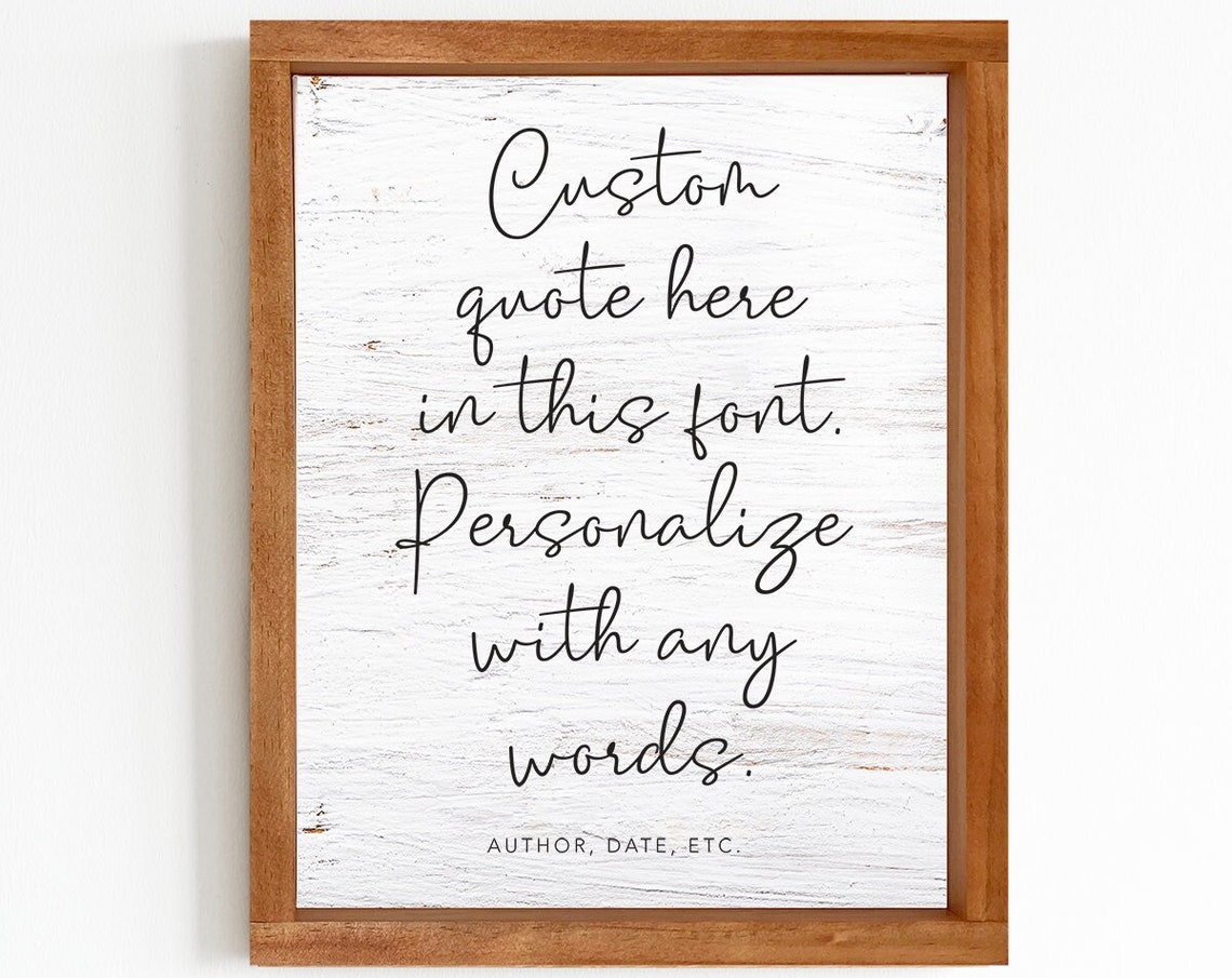 Personalized Custom Quote Poster Add Your Own Words Handwritten Script